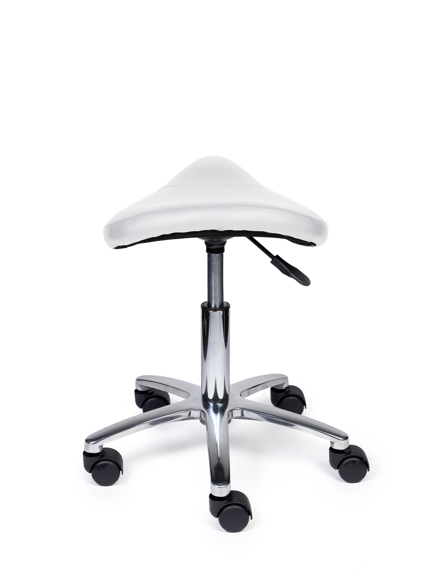Ergonomische Zadelkruk Compact Wit op Wielen