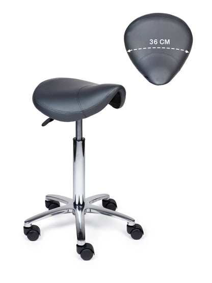 Ergonomische Zadelkruk XS Compact Grijs op Wielen