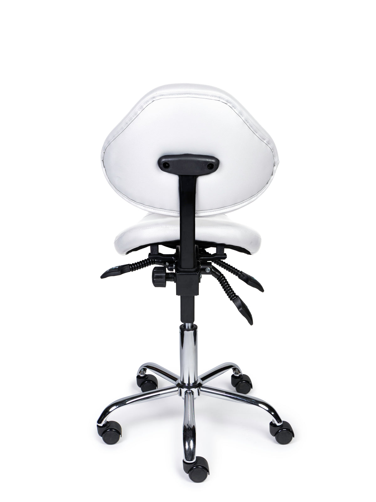 Ergonomische Zadelkruk met Rugleuning Expert Wit op Wielen