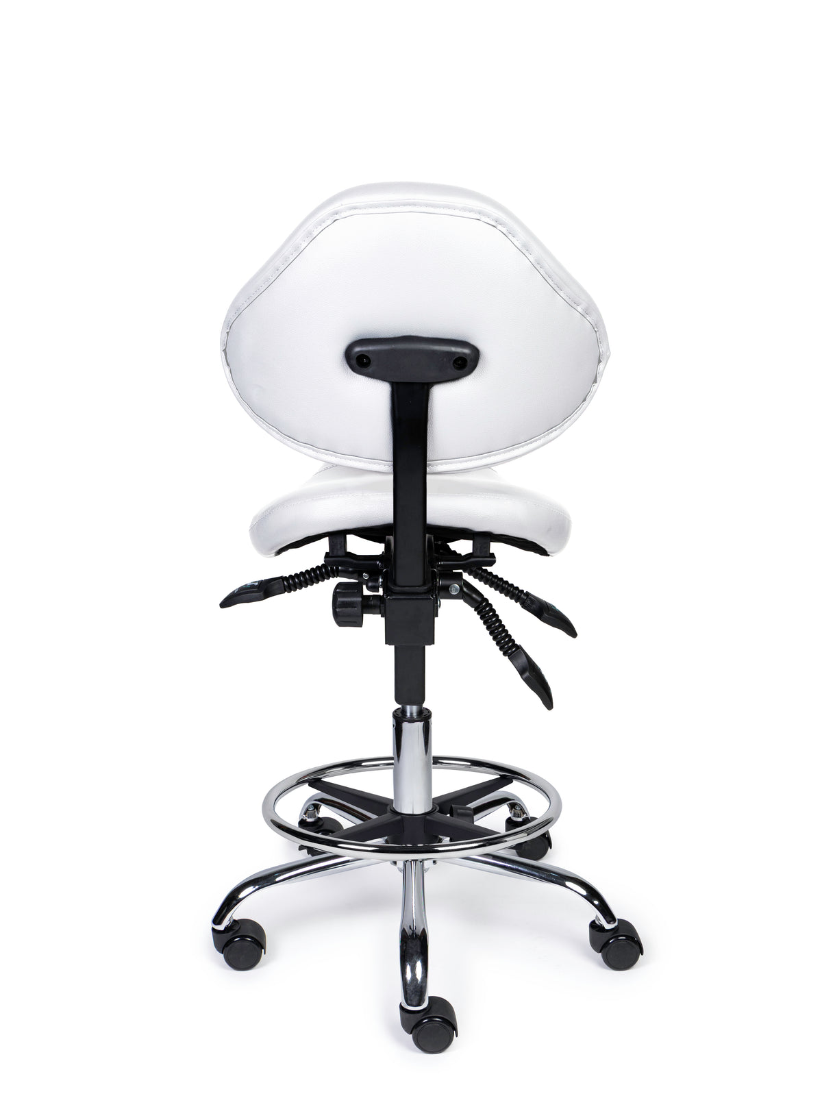 Ergonomische Zadelkruk met Rugleuning Expert Wit op Wielen