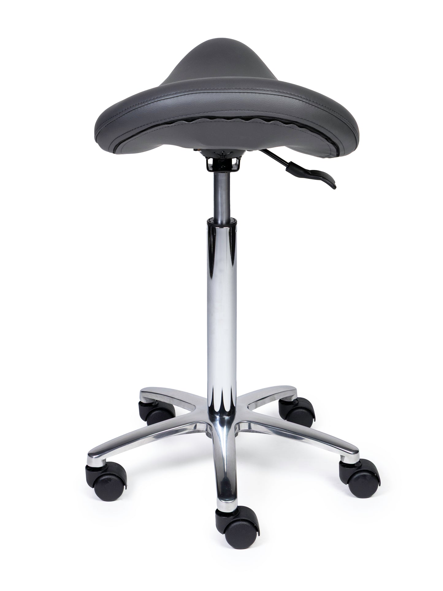 Ergonomische Zadelkruk Premium Grijs op Wielen