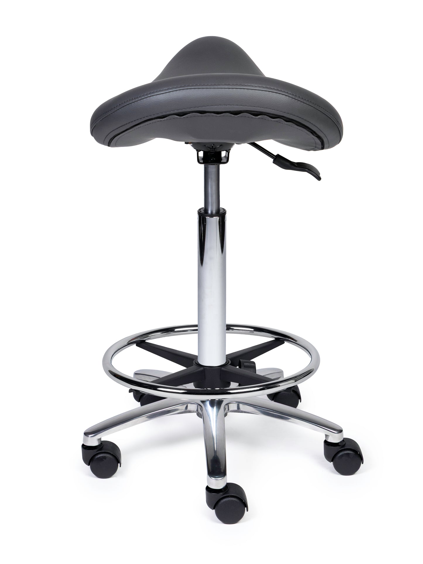 Ergonomische Zadelkruk Premium Grijs op Wielen