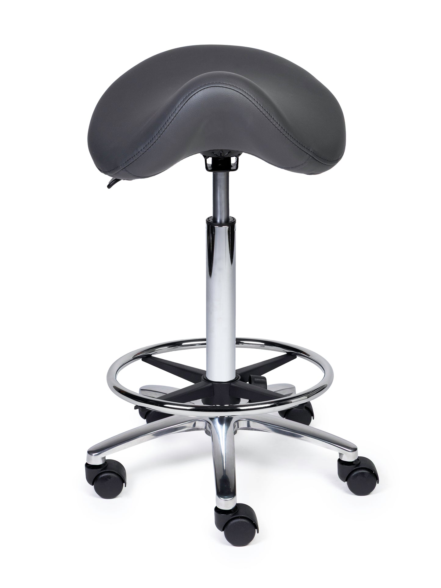 Ergonomische Zadelkruk Premium Grijs op Wielen