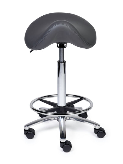 Ergonomische Zadelkruk Premium Grijs op Wielen
