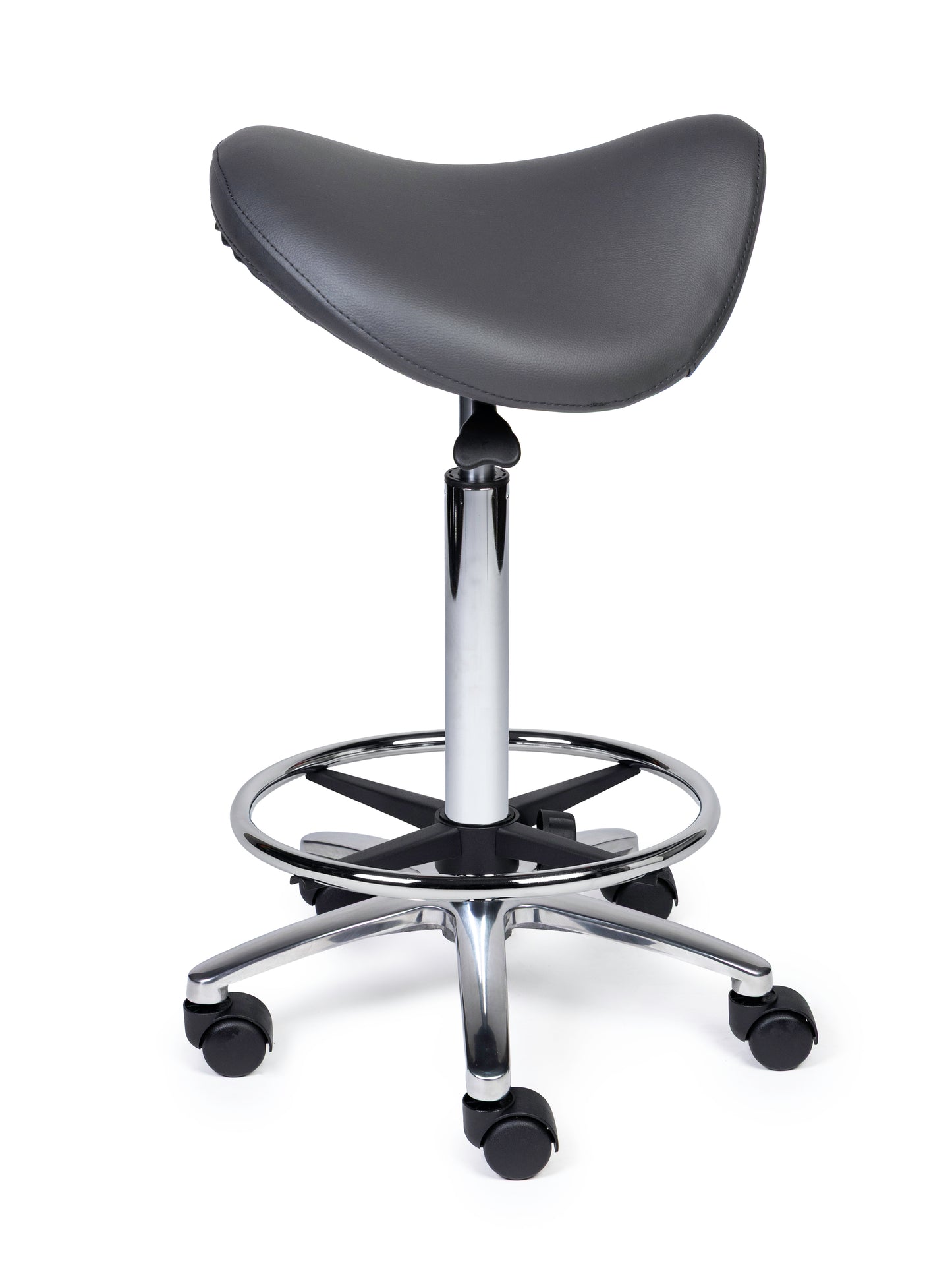 Ergonomische Zadelkruk Premium Grijs op Wielen