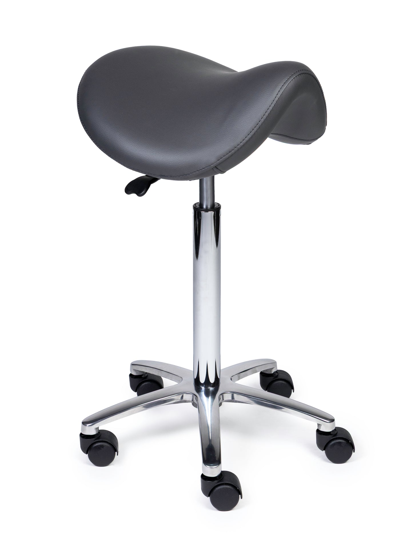 Ergonomische Zadelkruk Premium Grijs op Wielen