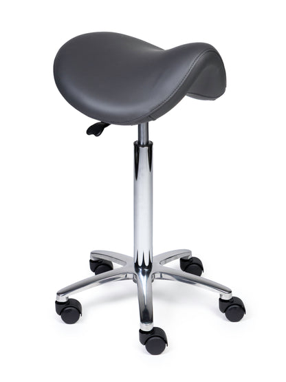 Ergonomische Zadelkruk Premium Grijs op Wielen
