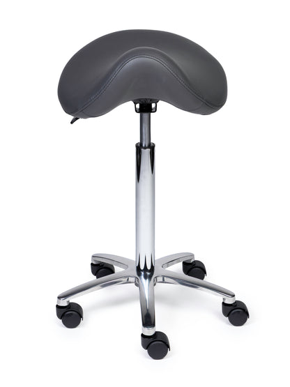 Ergonomische Zadelkruk Premium Grijs op Wielen
