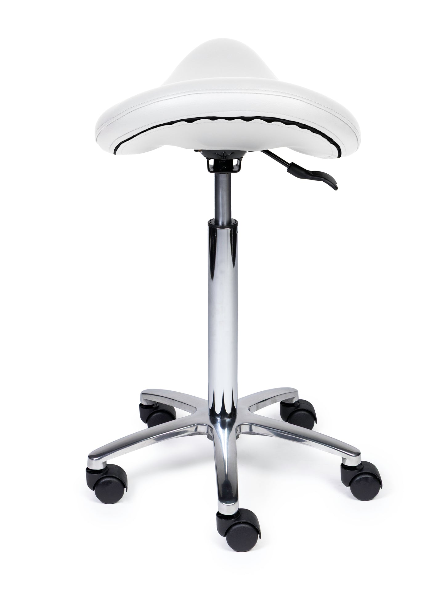 Ergonomische Zadelkruk Premium Wit op Wielen