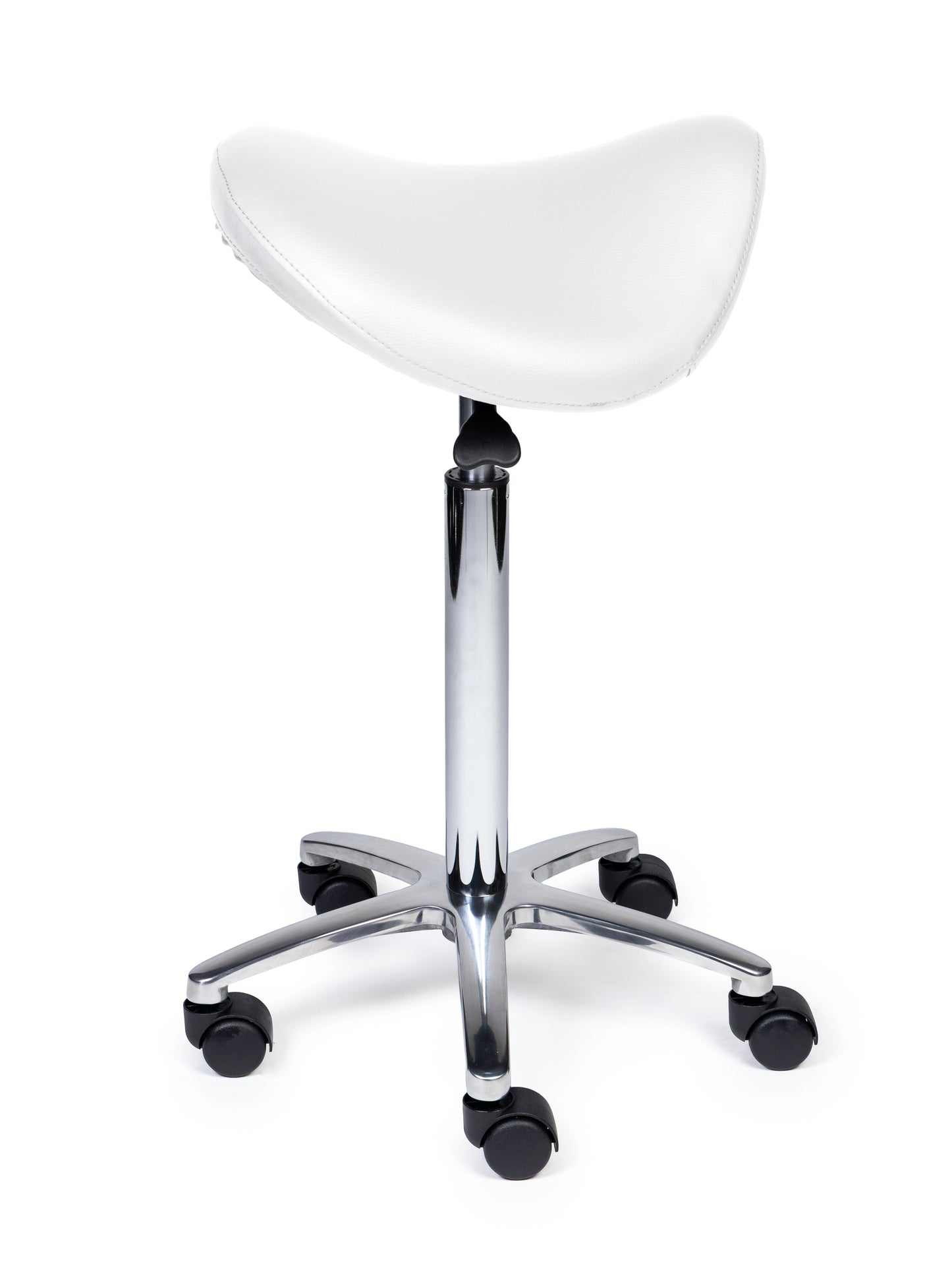 Ergonomische Zadelkruk Premium Wit op Wielen