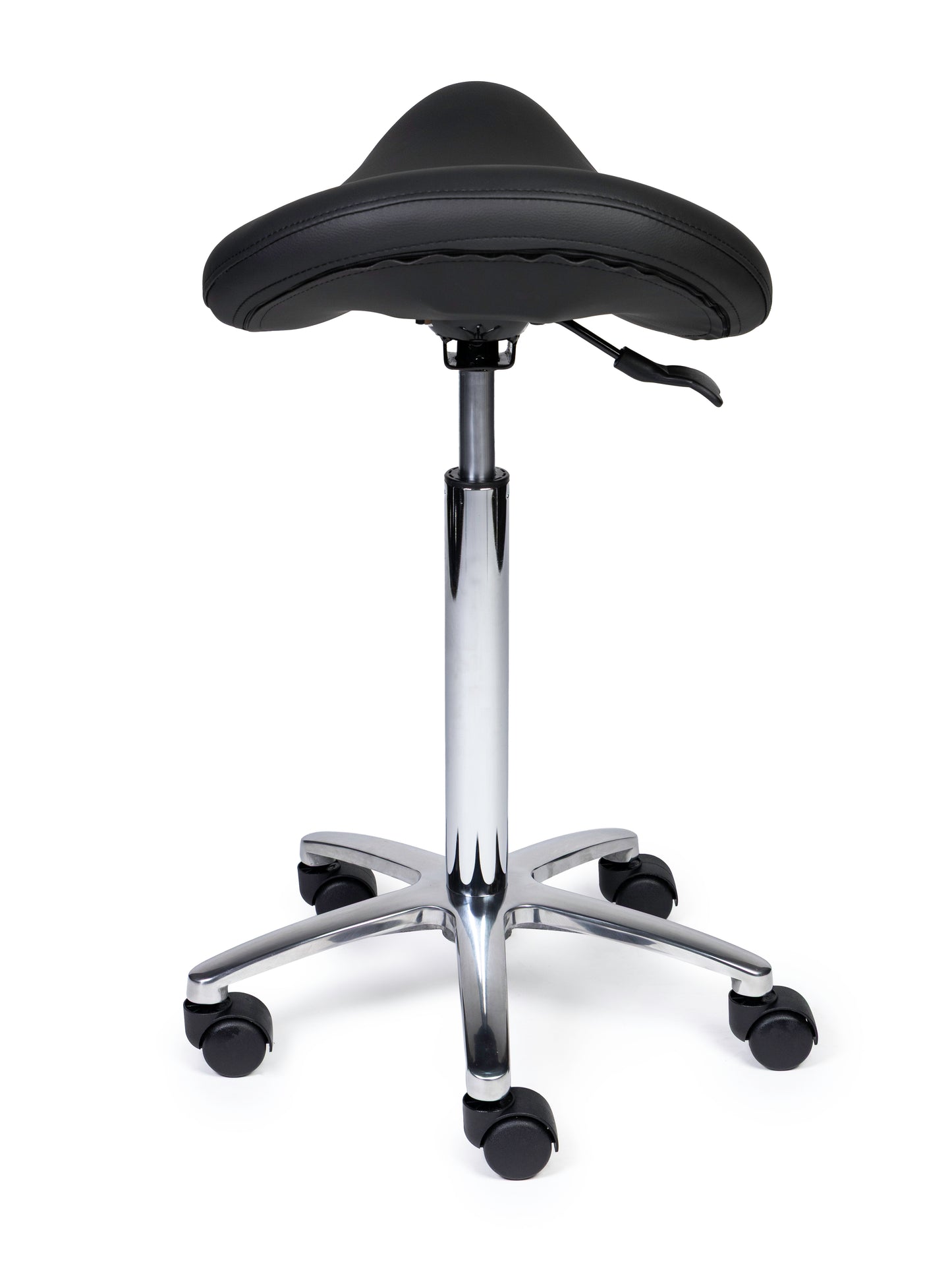 Ergonomische Zadelkruk Premium Zwart op Wielen