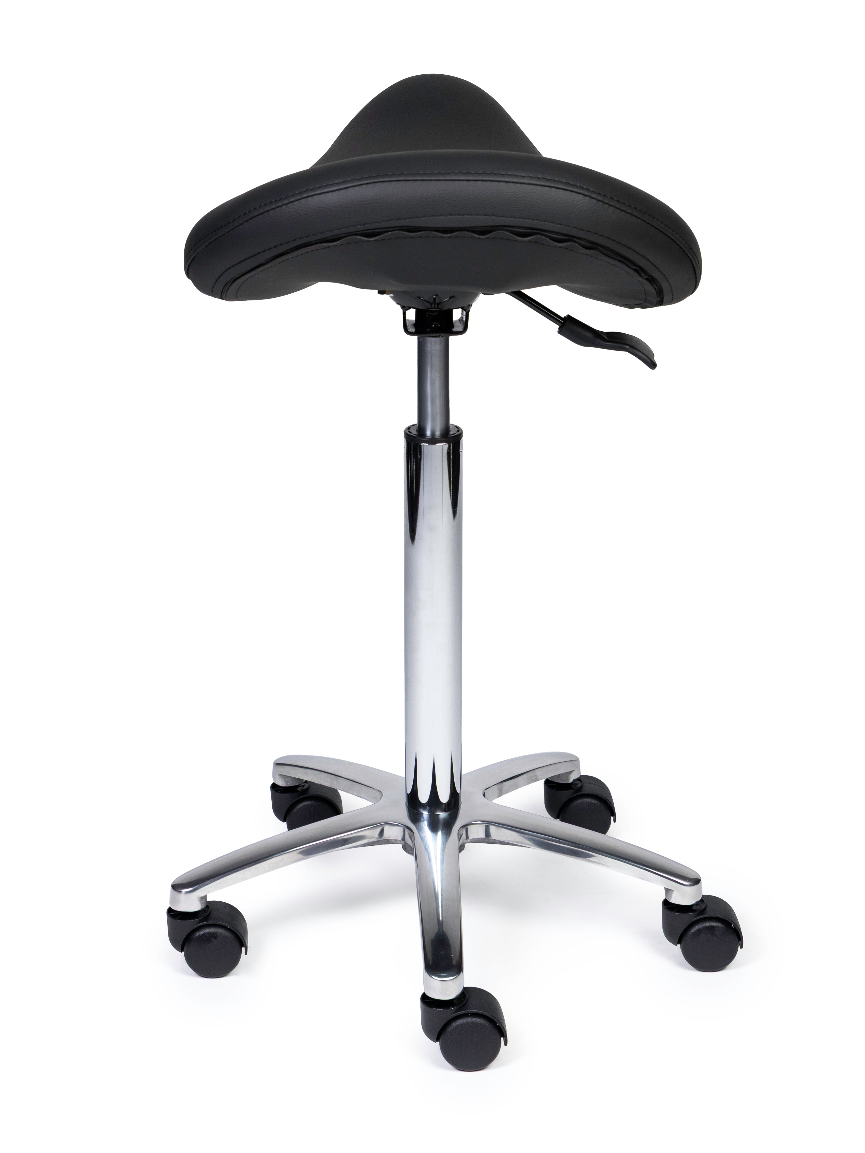 Ergonomische Zadelkruk Premium Zwart op Wielen