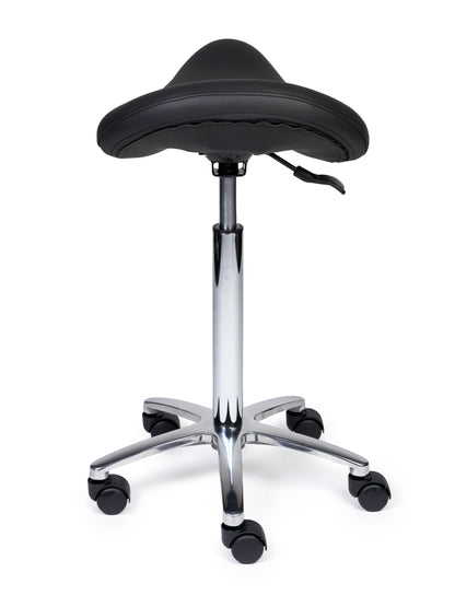 Ergonomische Zadelkruk Premium Zwart op Wielen