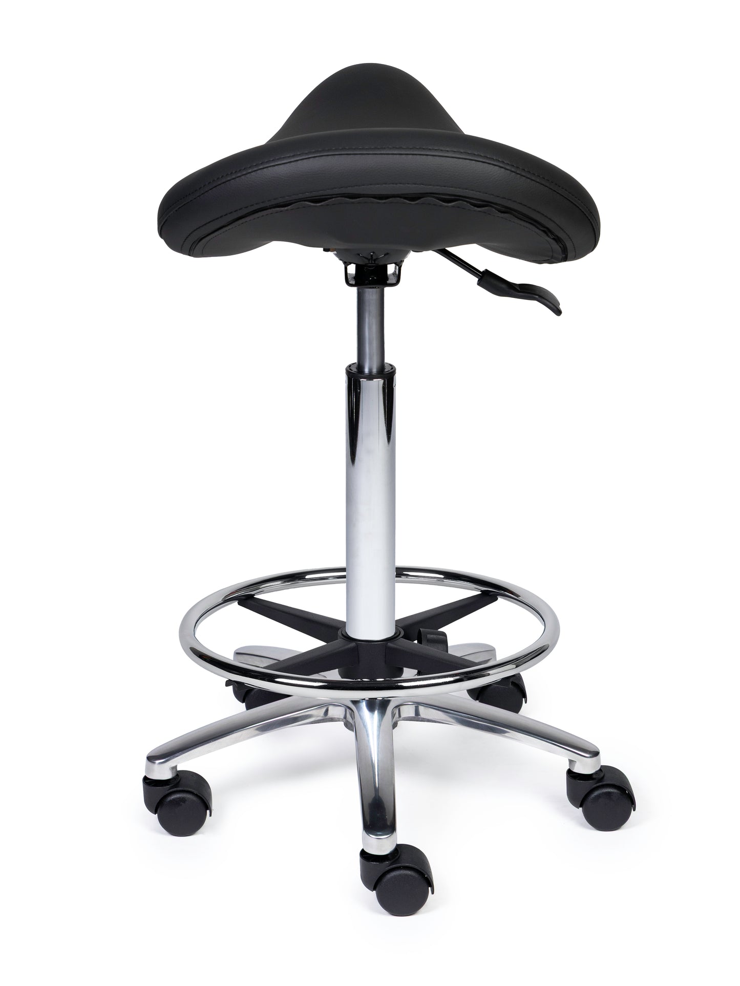 Ergonomische Zadelkruk Premium Zwart op Wielen