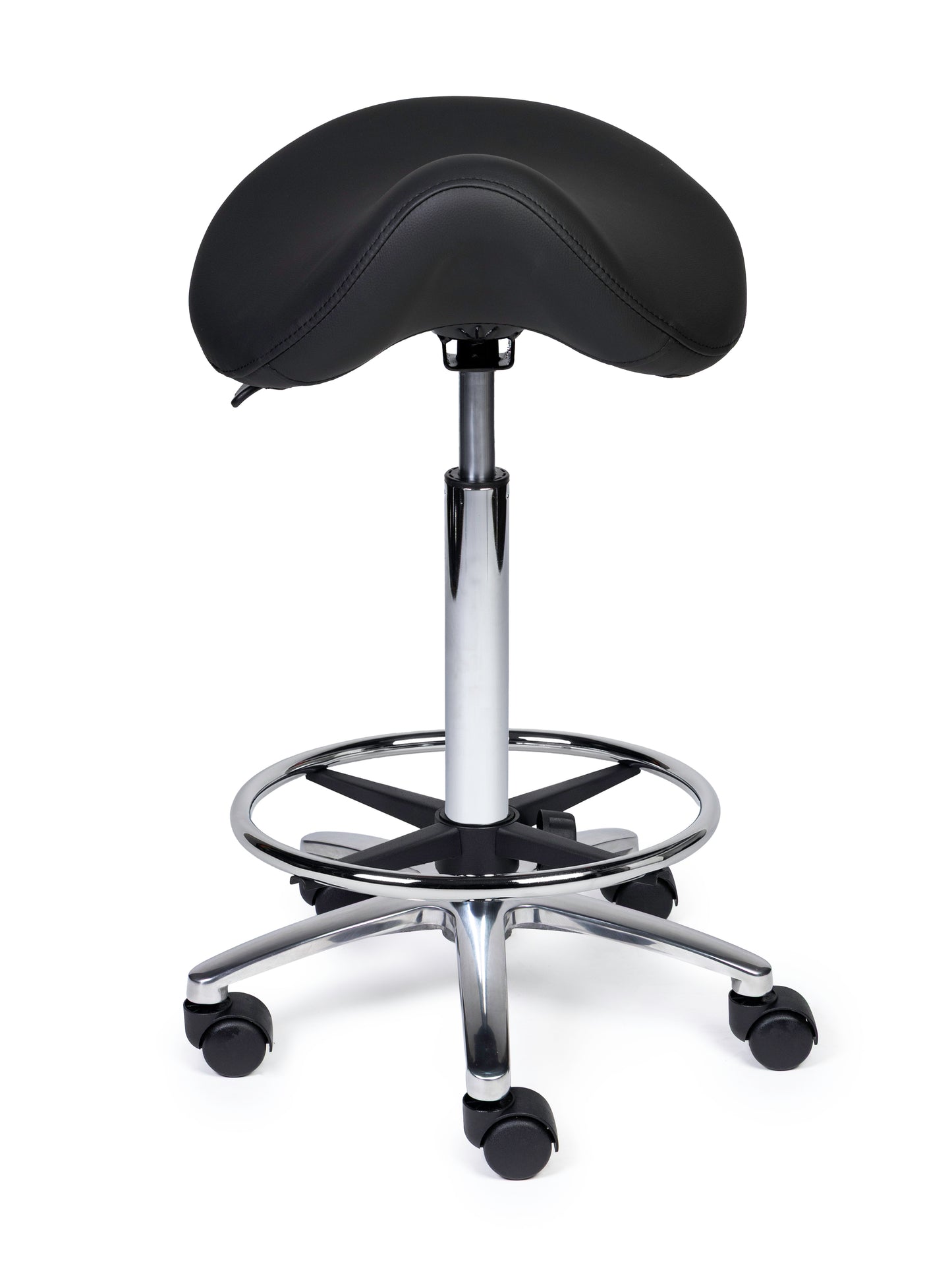Ergonomische Zadelkruk Premium Zwart op Wielen