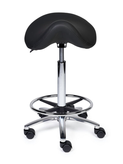 Ergonomische Zadelkruk Premium Zwart op Wielen