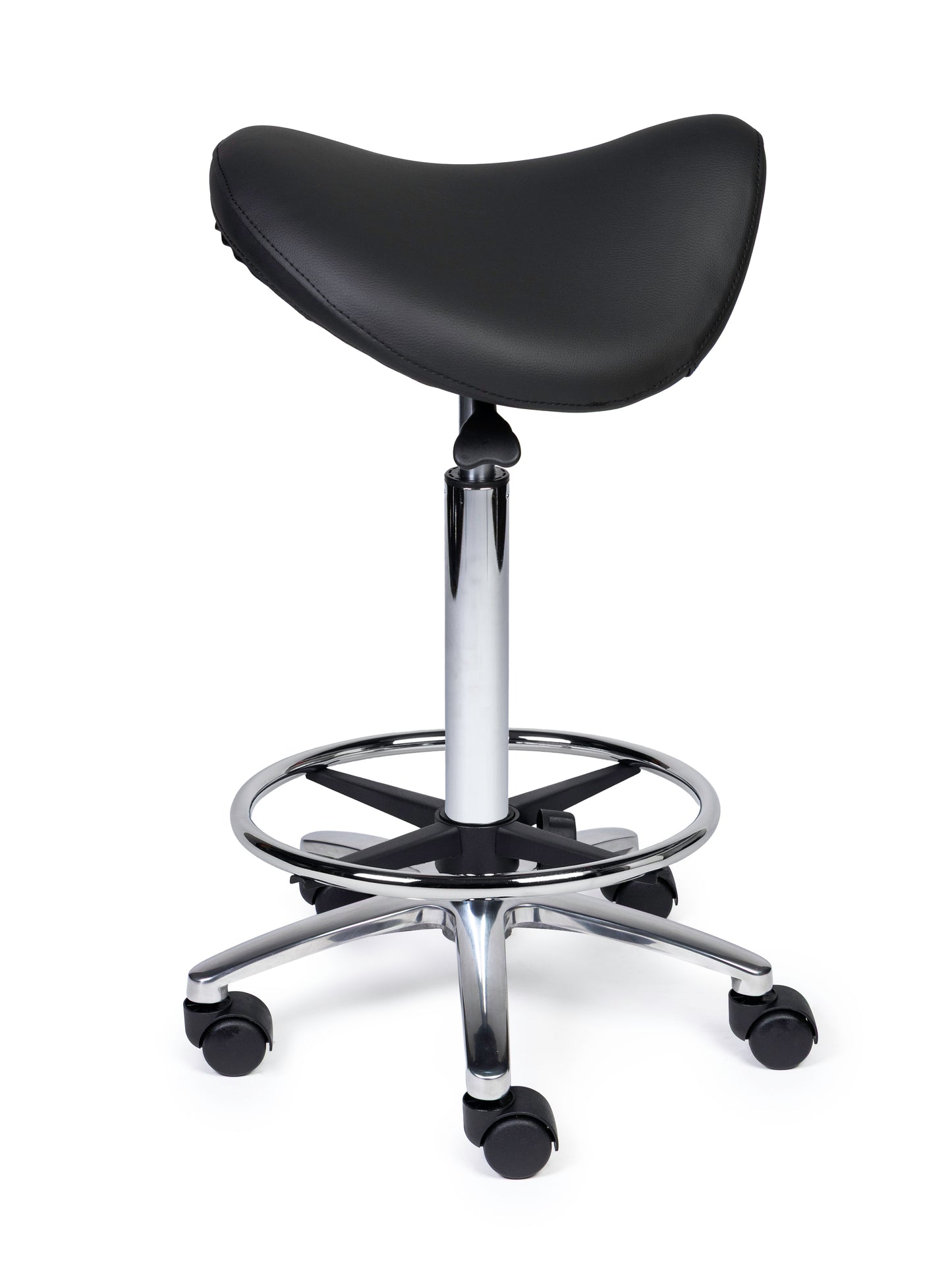 Ergonomische Zadelkruk Premium Zwart op Wielen