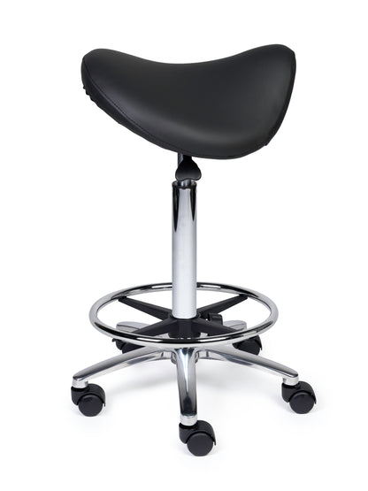 Ergonomische Zadelkruk Premium Zwart op Wielen