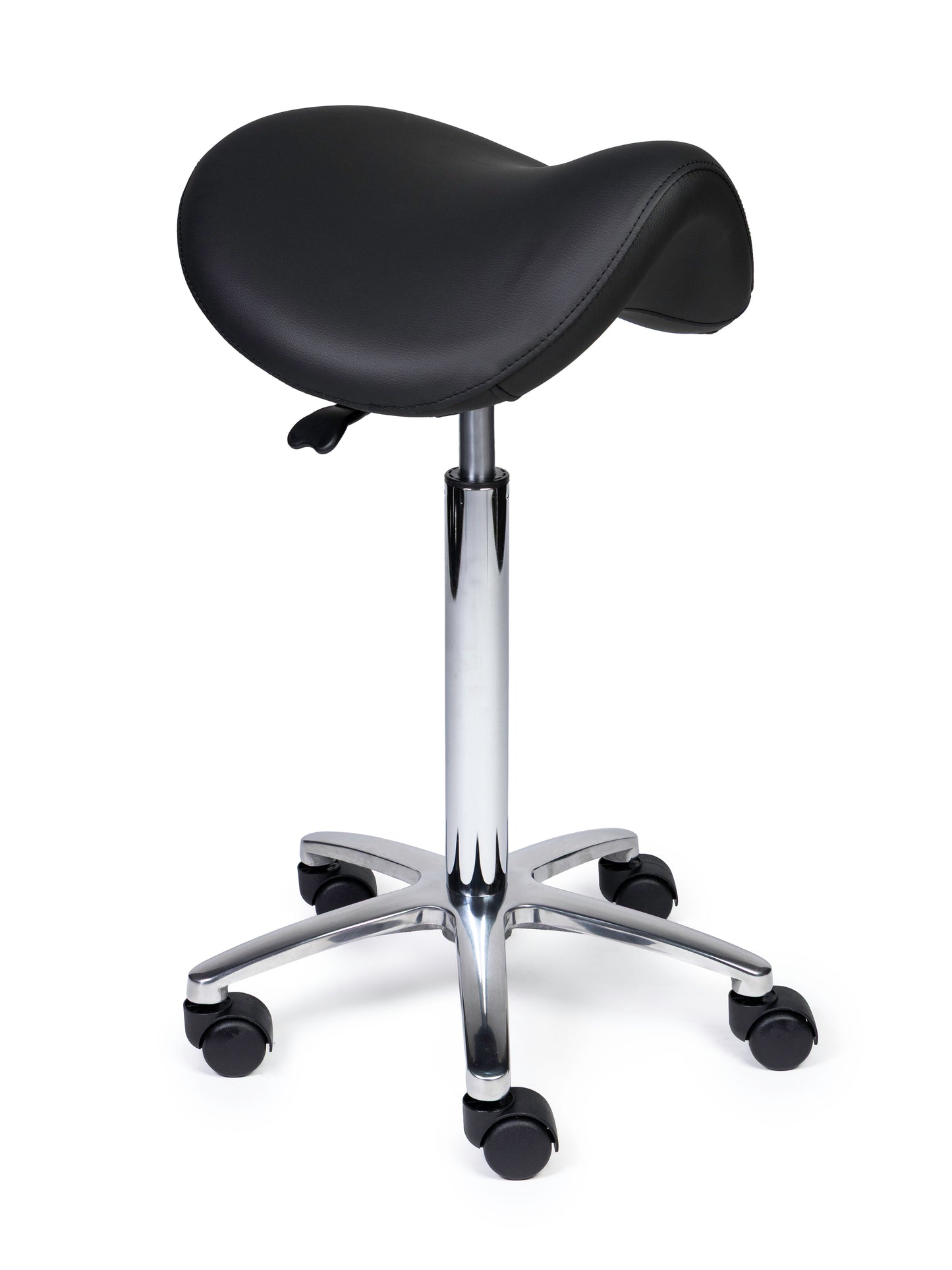 Ergonomische Zadelkruk Premium Zwart op Wielen