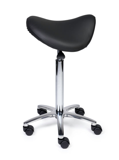 Ergonomische Zadelkruk Premium Zwart op Wielen