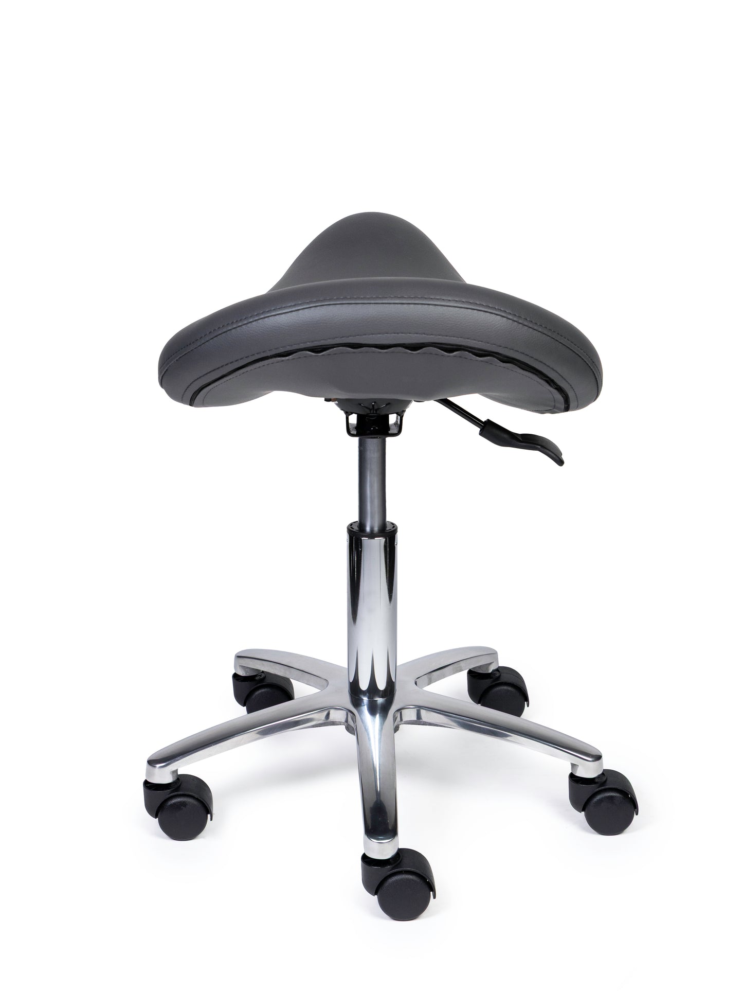 Ergonomische Zadelkruk Premium Grijs op Wielen