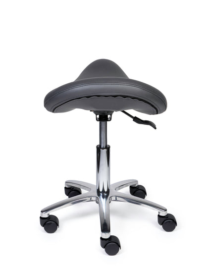 Ergonomische Zadelkruk Premium Grijs op Wielen