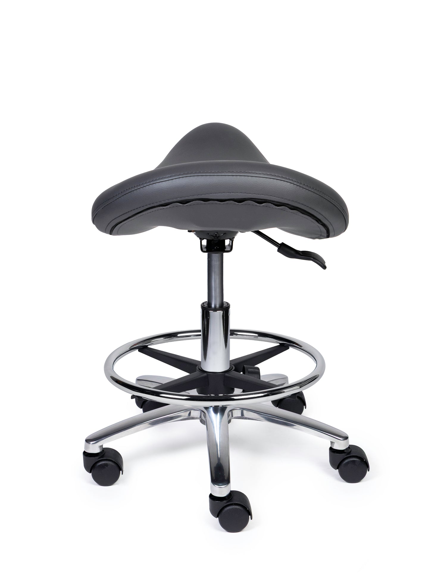 Ergonomische Zadelkruk Premium Grijs op Wielen
