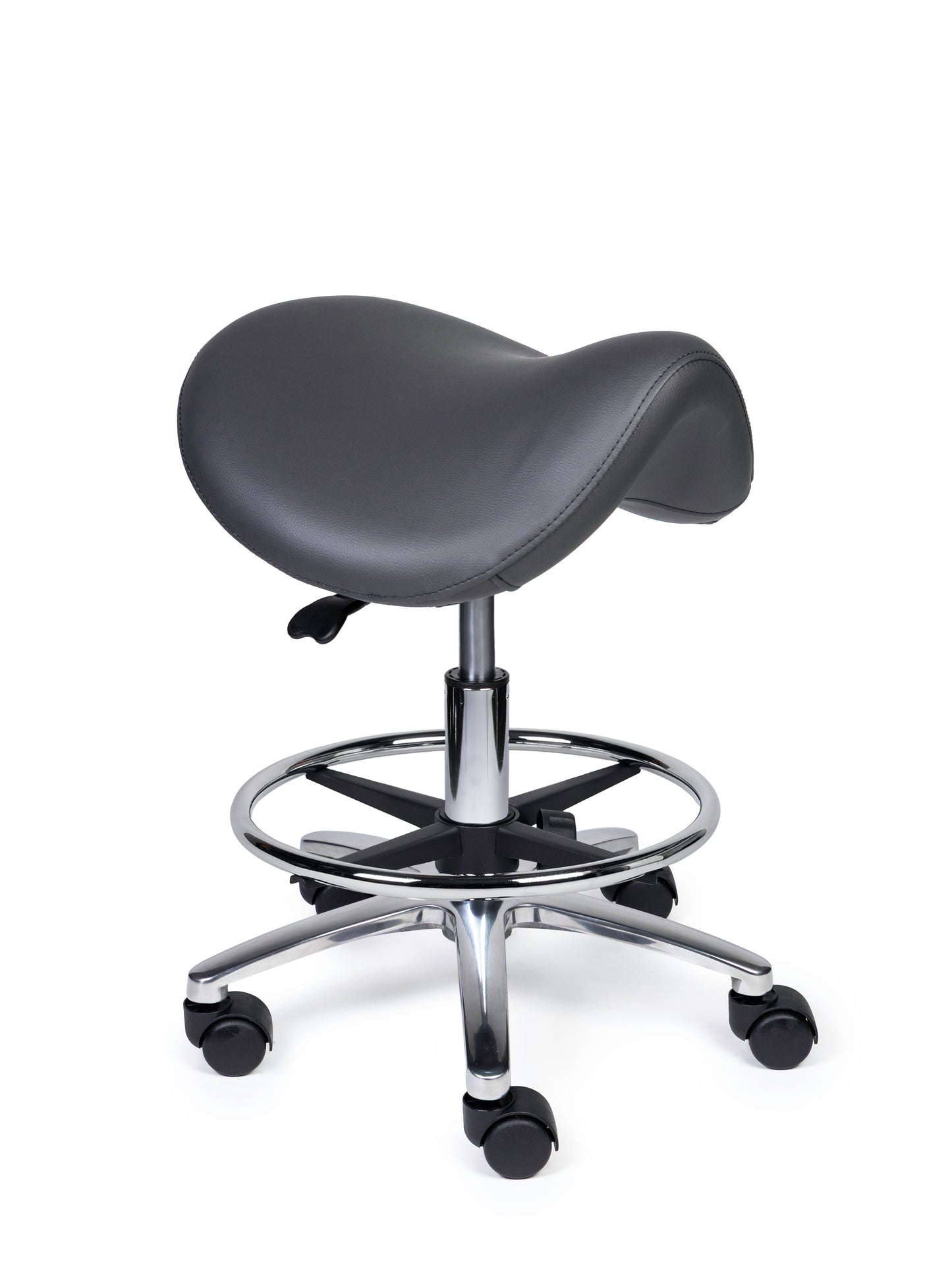 Ergonomische Zadelkruk Premium Grijs op Wielen