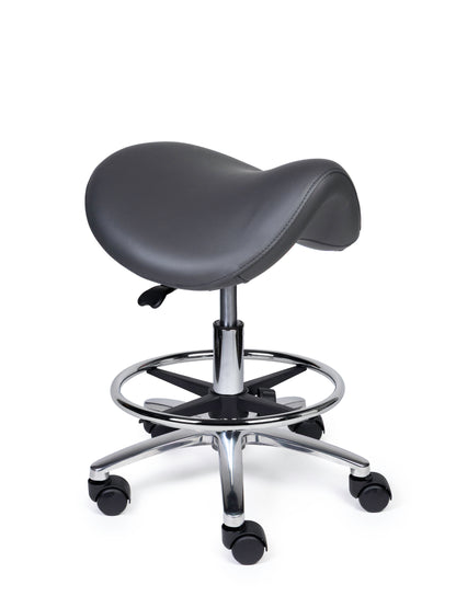 Ergonomische Zadelkruk Premium Grijs op Wielen