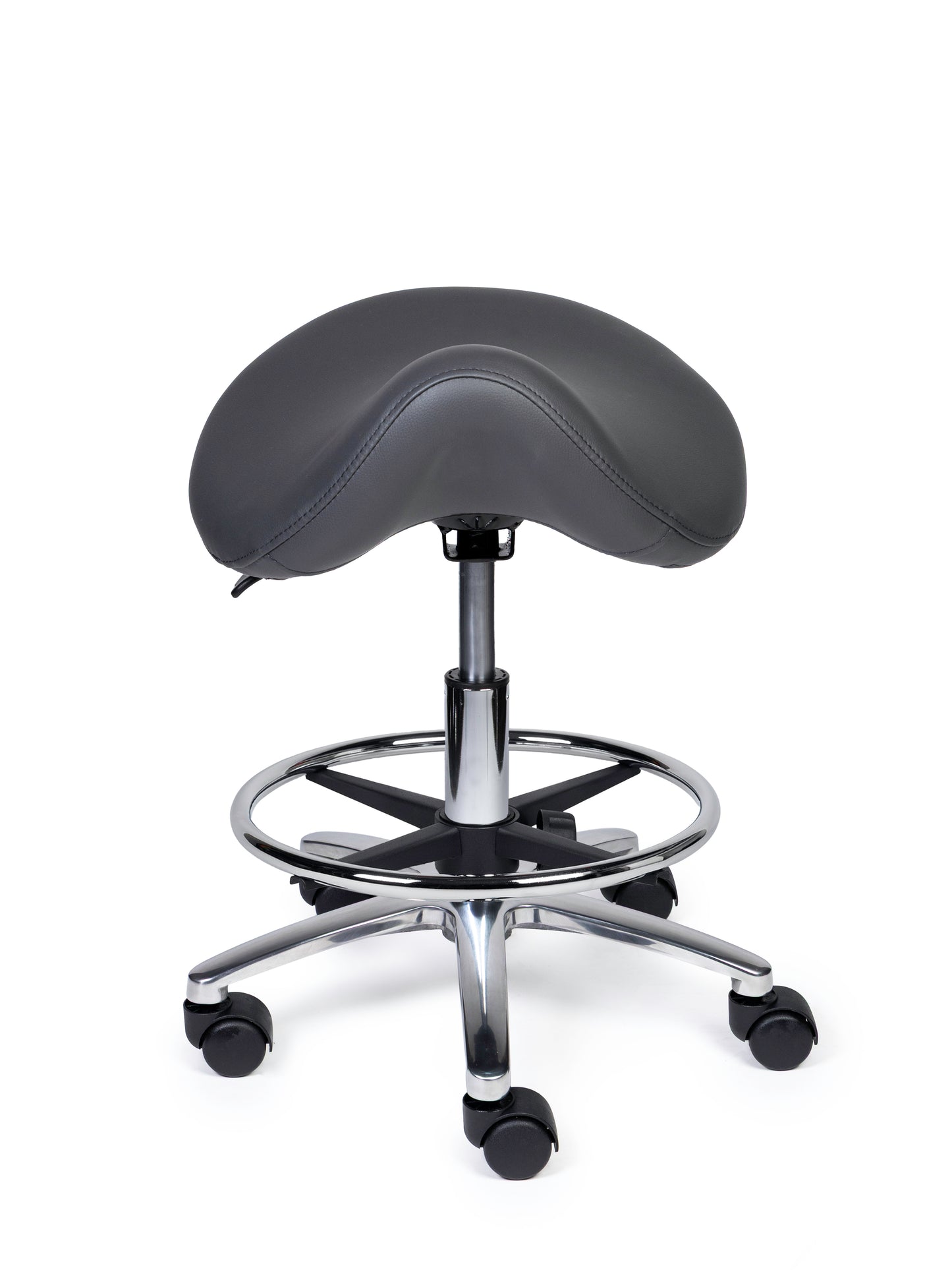 Ergonomische Zadelkruk Premium Grijs op Wielen