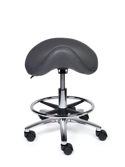 Ergonomische Zadelkruk Premium Grijs op Wielen