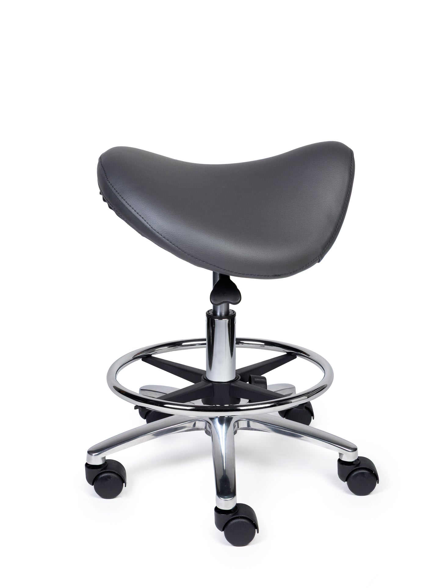 Ergonomische Zadelkruk Premium Grijs op Wielen