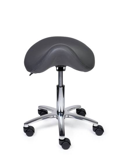 Ergonomische Zadelkruk Premium Grijs op Wielen