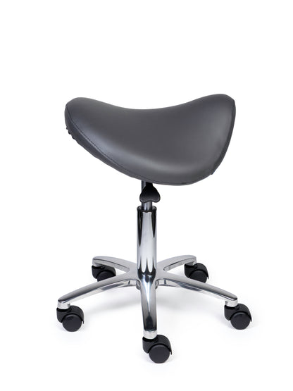 Ergonomische Zadelkruk Premium Grijs op Wielen