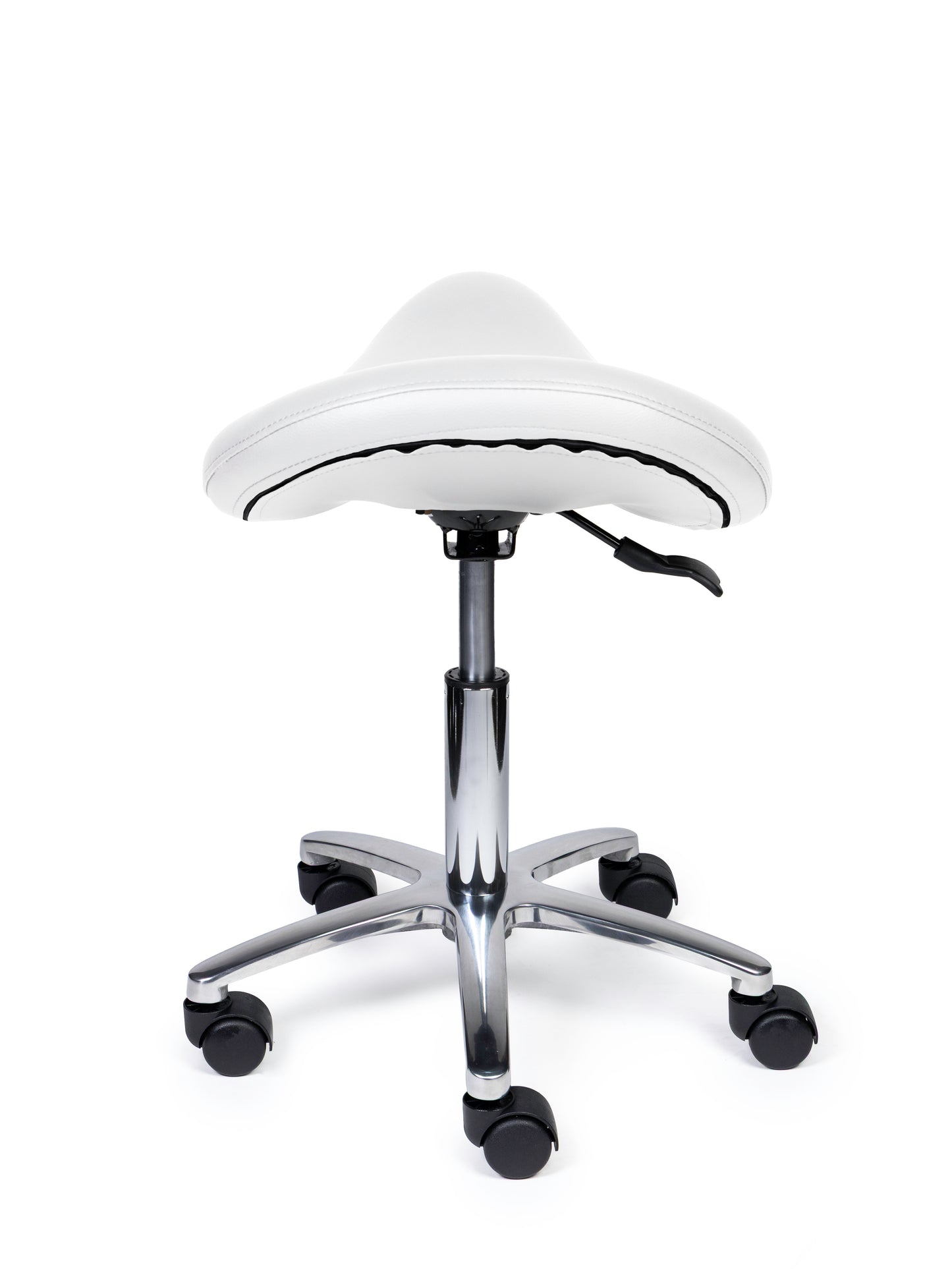 Ergonomische Zadelkruk Premium Wit op Wielen