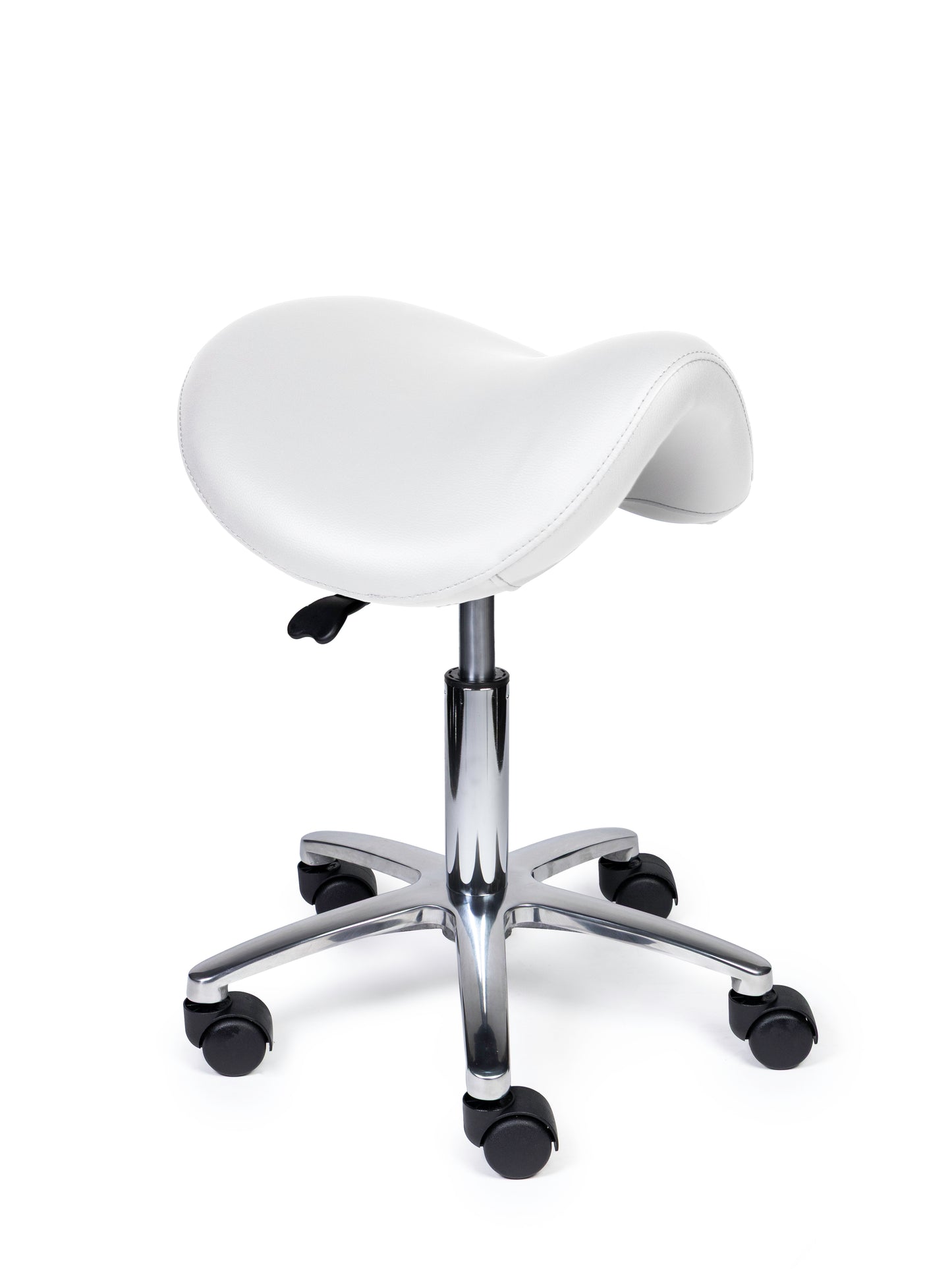 Ergonomische Zadelkruk Premium Wit op Wielen