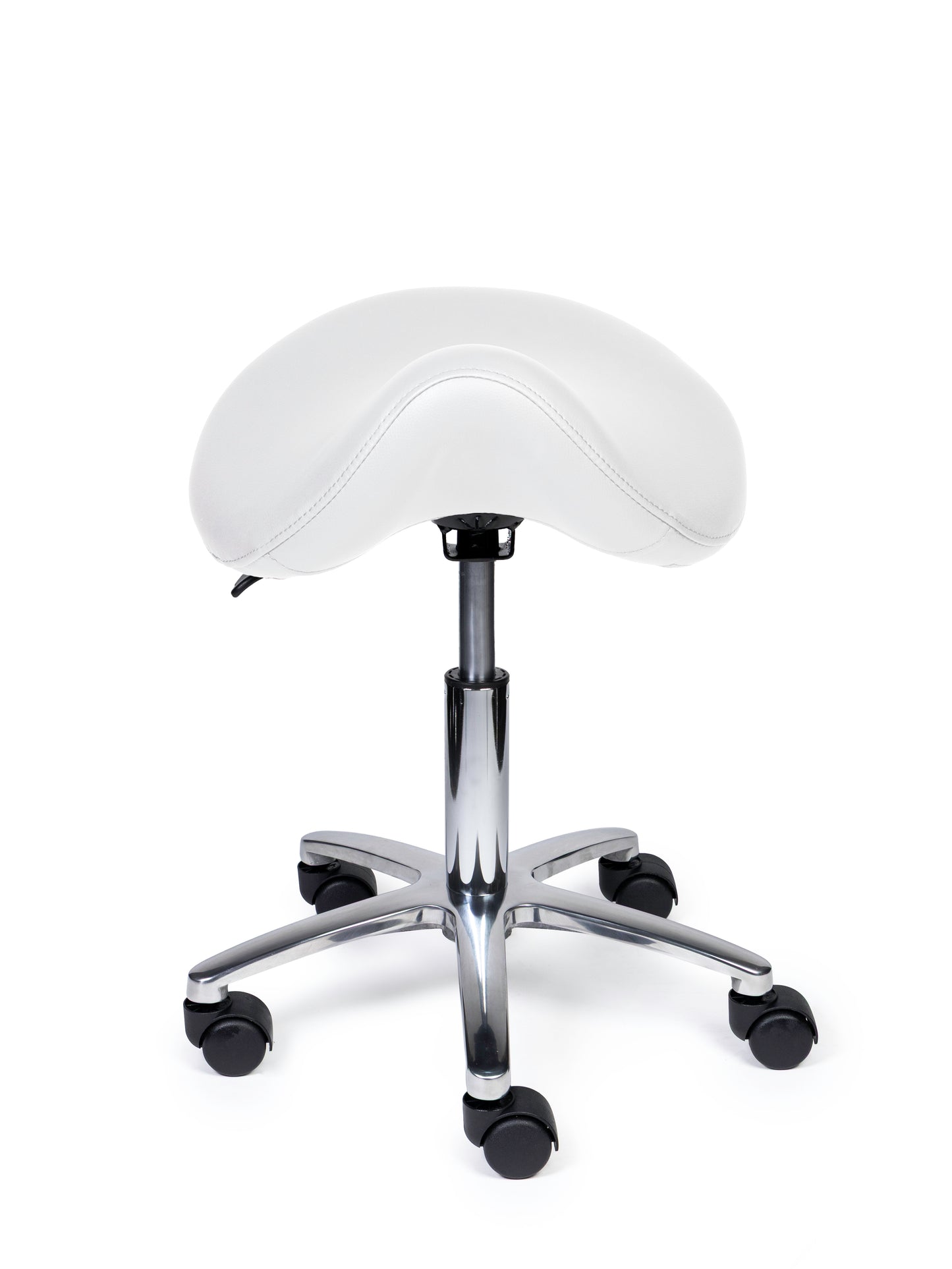 Ergonomische Zadelkruk Premium Wit op Wielen