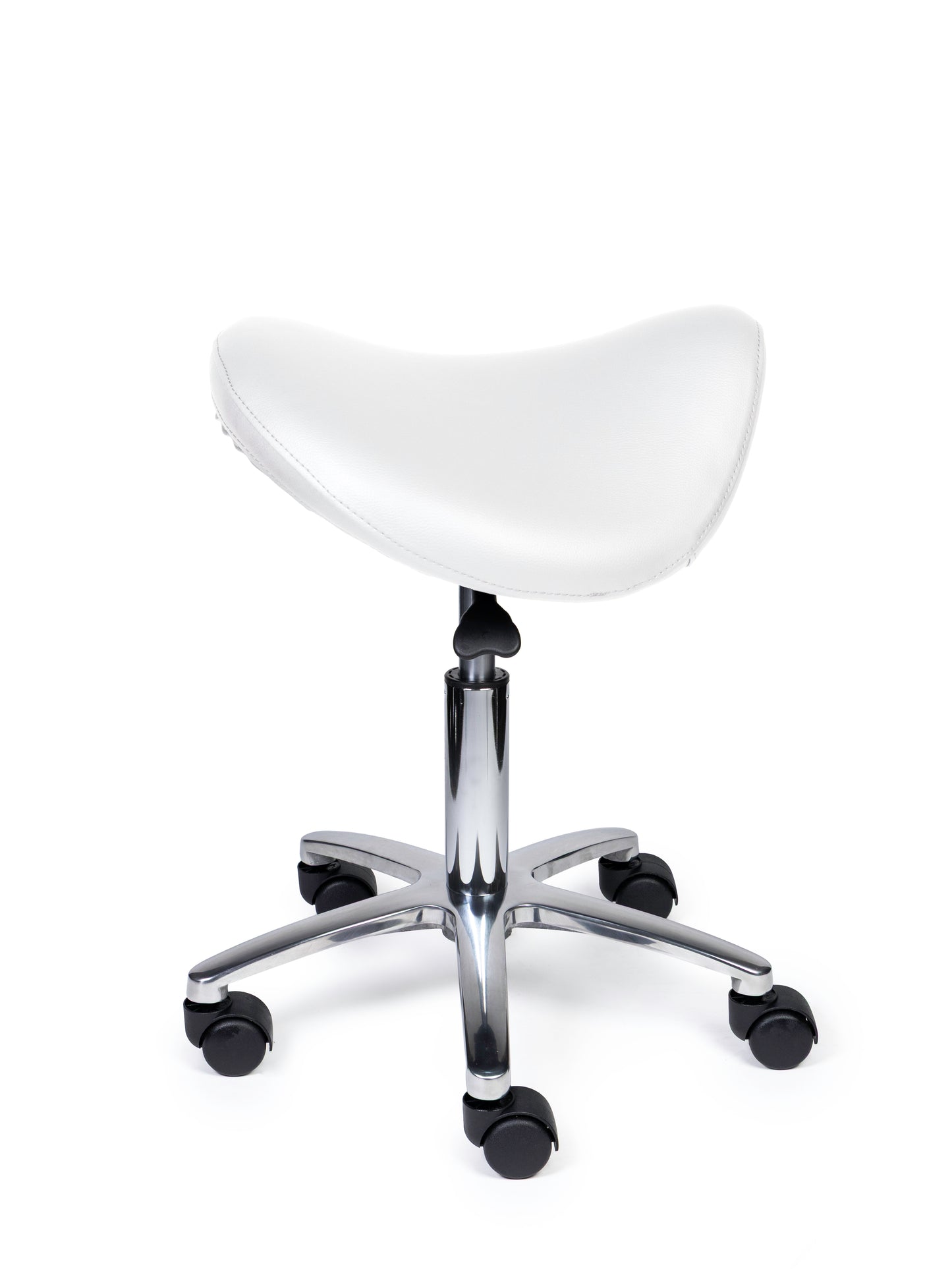 Ergonomische Zadelkruk Premium Wit op Wielen
