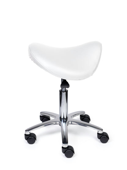 Ergonomische Zadelkruk Premium Wit op Wielen
