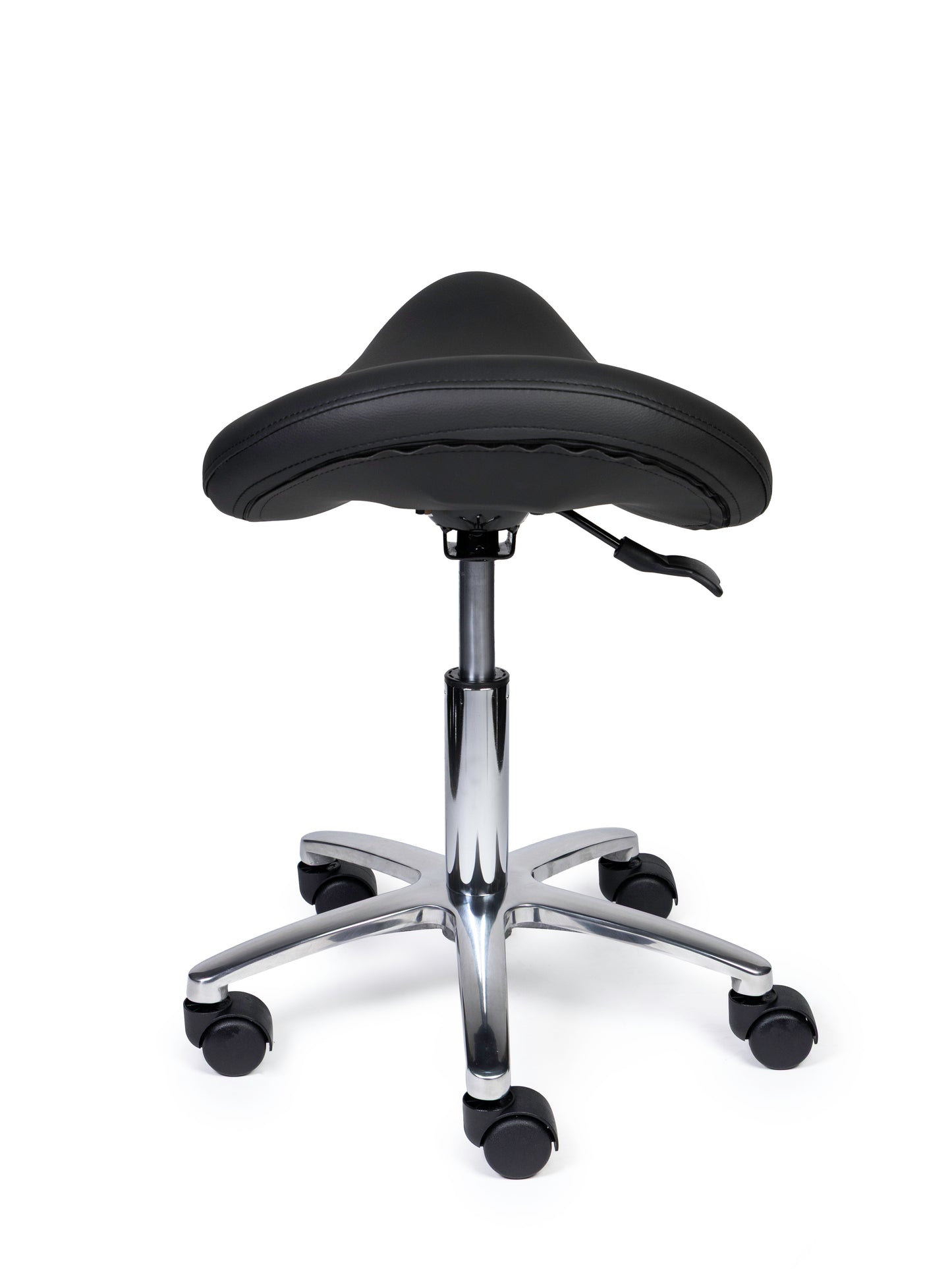 Ergonomische Zadelkruk Premium Zwart op Wielen