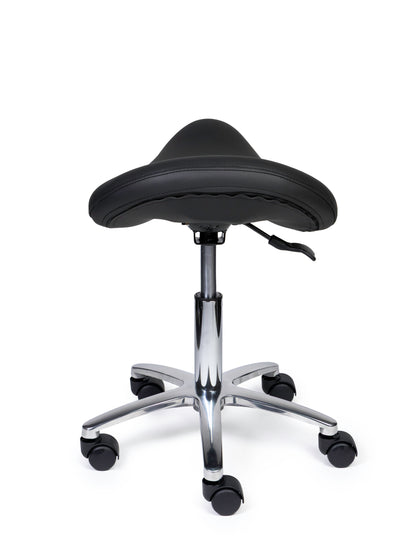 Ergonomische Zadelkruk Premium Zwart op Wielen