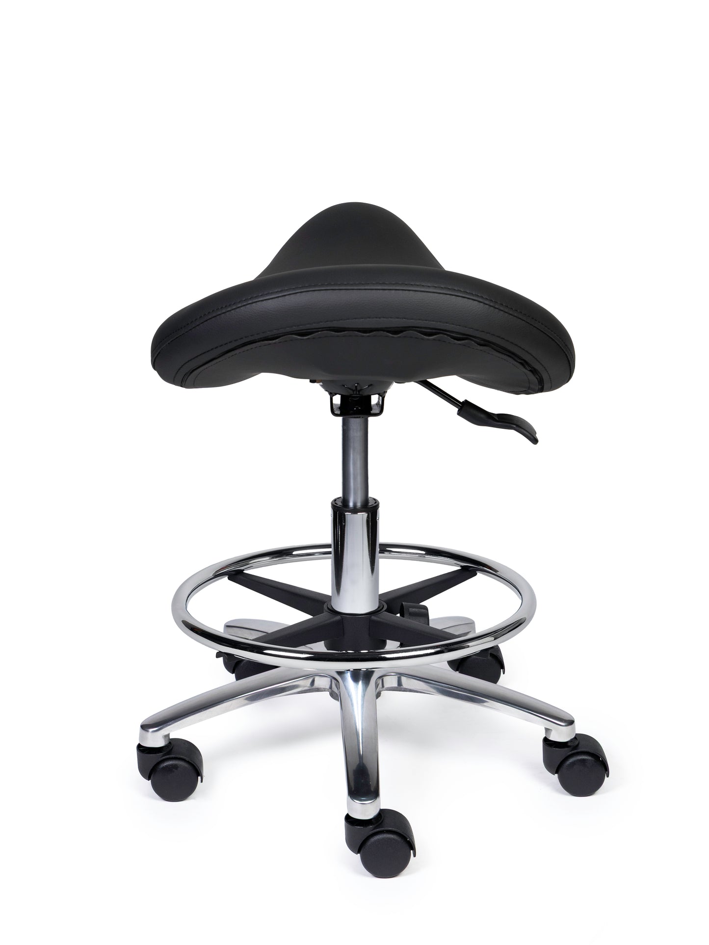 Ergonomische Zadelkruk Premium Zwart op Wielen