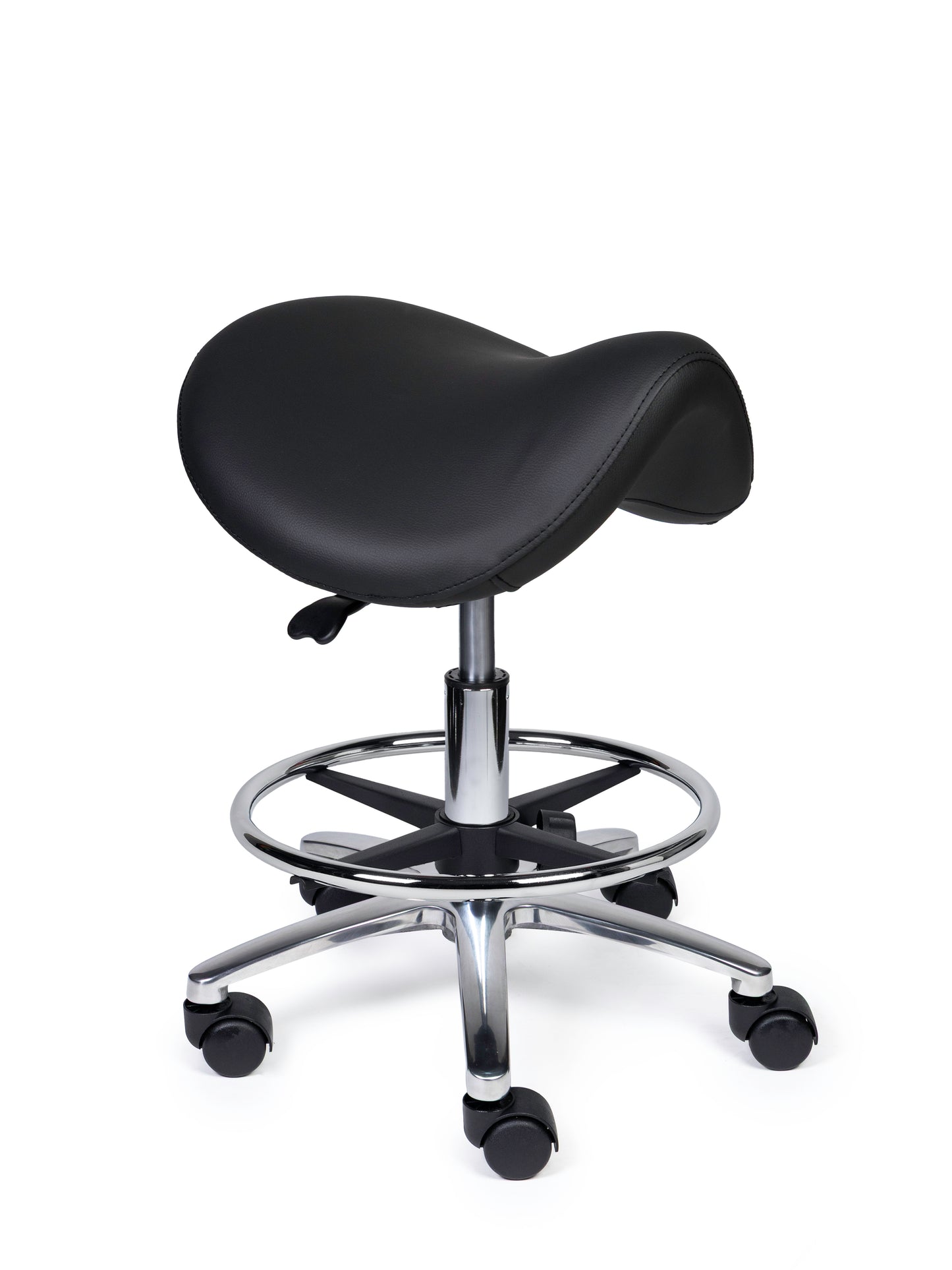 Ergonomische Zadelkruk Premium Zwart op Wielen