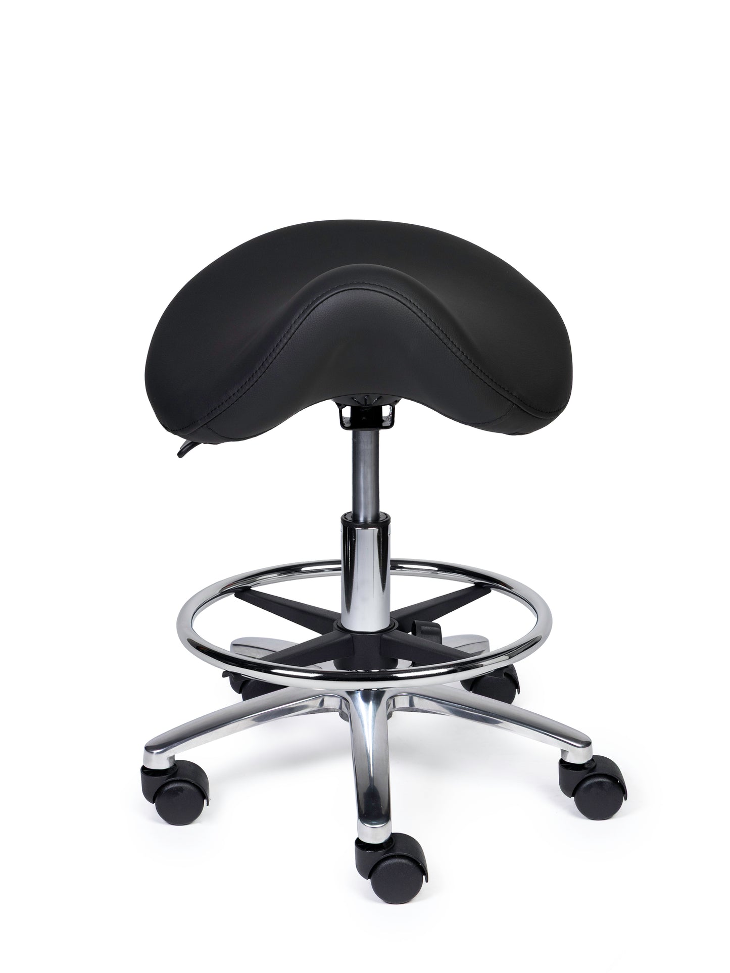 Ergonomische Zadelkruk Premium Zwart op Wielen