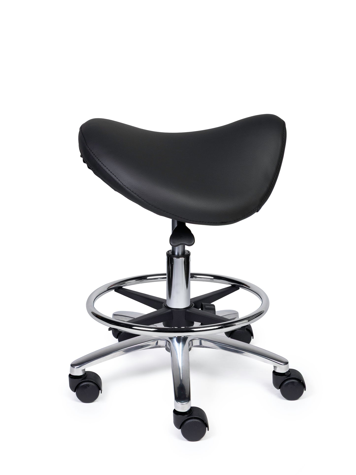 Ergonomische Zadelkruk Premium Zwart op Wielen