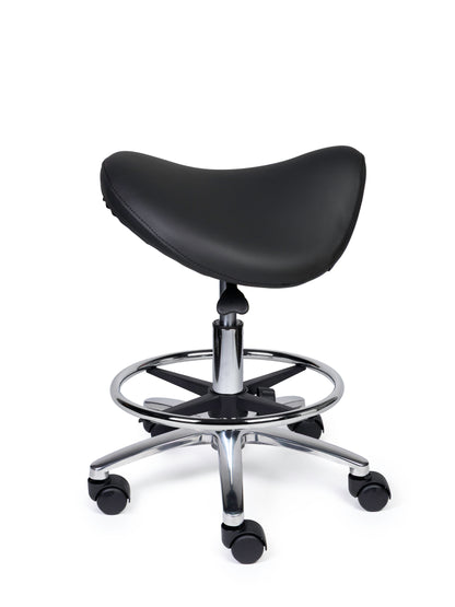 Ergonomische Zadelkruk Premium Zwart op Wielen