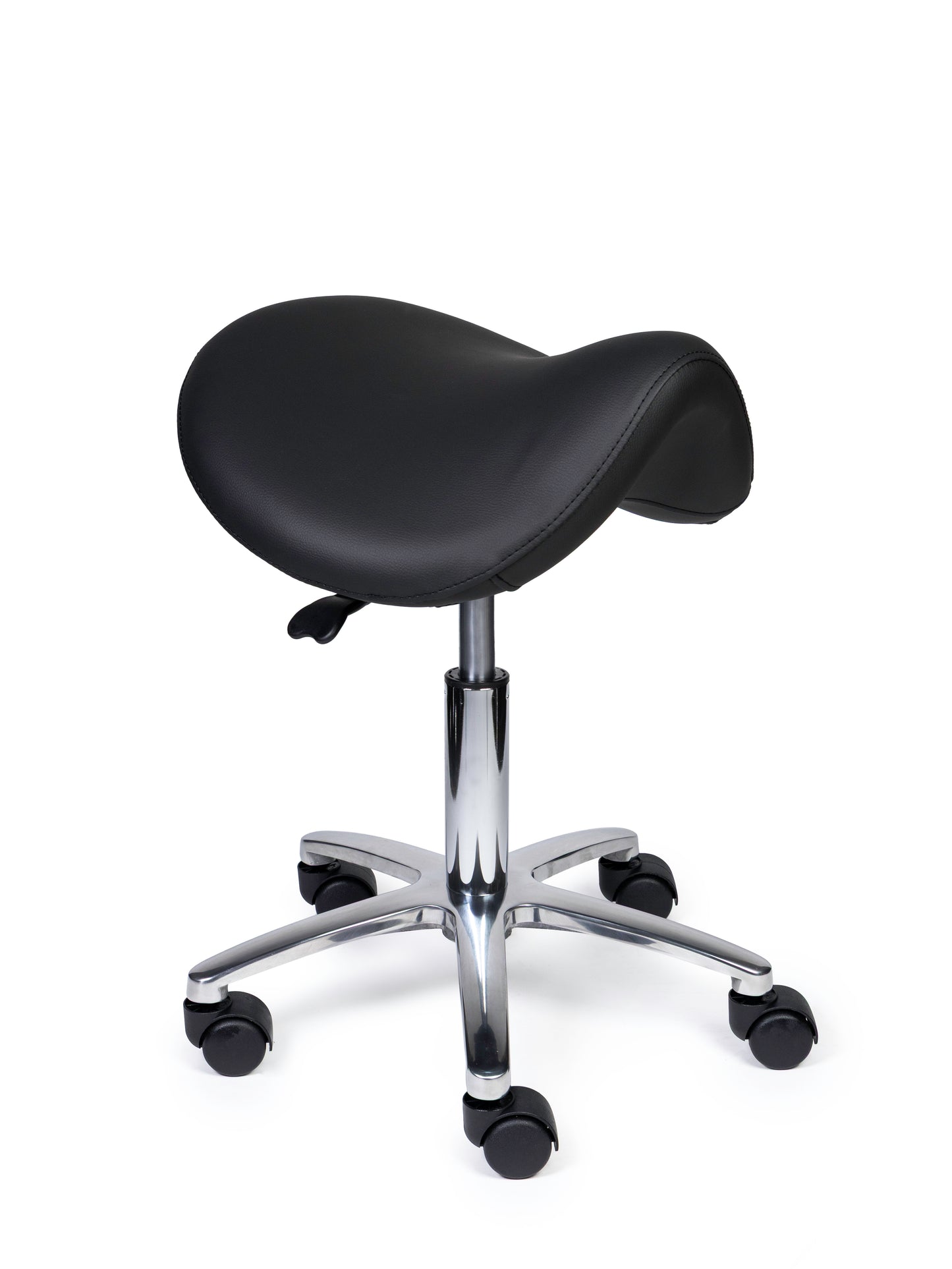 Ergonomische Zadelkruk Premium Zwart op Wielen