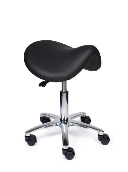 Ergonomische Zadelkruk Premium Zwart op Wielen