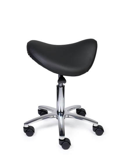 Ergonomische Zadelkruk Premium Zwart op Wielen