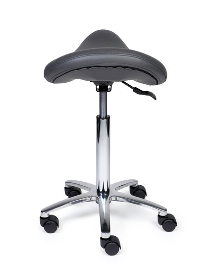 Ergonomische Zadelkruk Premium Grijs op Wielen
